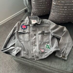 Denim jacket with patches